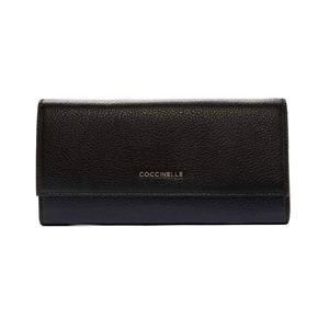 COCCINELLE PORTAFOGLIO DONNA A BATTENTE METALLIC SOFT NOIR MW5110301001