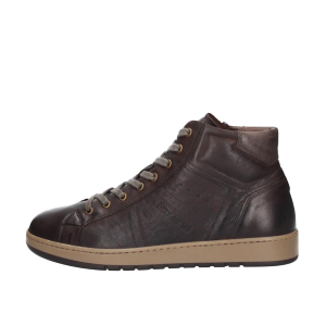 SCARPE NERO GIARDINI UOMO SNEAKER ALTA IN PELLE TESTA MORO I400440U300