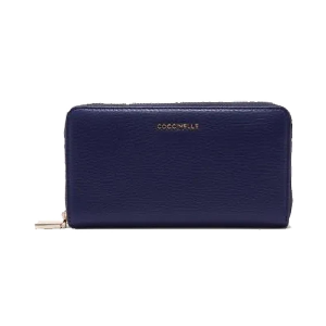 COCCINELLE PORTAFOGLIO DONNA ZIP AROUND METALLIC SOFT ROYAL BLUE MW5113201B50