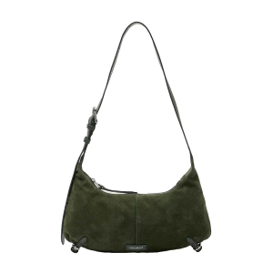 BORSE COCCINELLE DONNA ABIGAIL SUEDE SMALL A SPALLA IN PELLE SCAMOSCIATA ALGA SO7130301G28