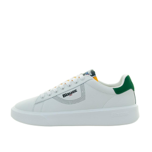 SCARPE BLAUER UOMO SNEAKER BUCK IN PELLE WHITE/GREEN S5BUCK03LES