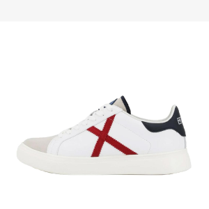 SCARPE MUNICH UOMO SNEAKER RETE 104 PELLE E CAMOSCIO BIANCO 