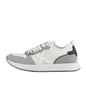 SCARPE MUNICH UOMO SNEAKER NET 30 TESSUTO A RETE E CAMOSCIO WHITE