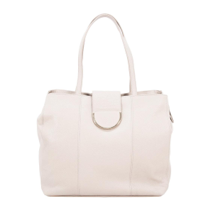 BORSE CROMIA DONNA LADIES BAG JIAMA IN PELLE SHOPPING A SPALLA AVORIO 1406008