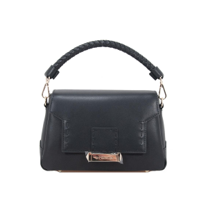 BORSE CROMIA DONNA LADIES BAG SIRENA A MANO E TRACOLLA  IN PELLE NERO 1405959