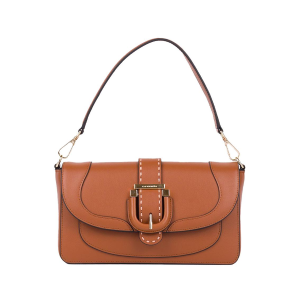 BORSE CROMIA DONNA LADIES BAG MALIBU' A MANO E TRACOLLA  IN PELLE NOCCIOLA 1405978