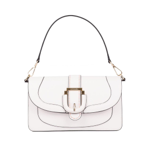 BORSE CROMIA DONNA LADIES BAG MALIBU' A MANO E TRACOLLA  IN PELLE BIANCO 1405978