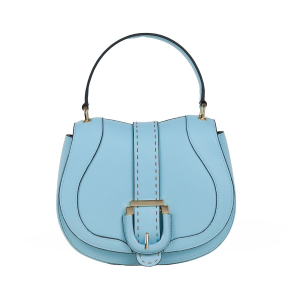BORSE CROMIA DONNA LADIES BAG MALIBU' A MANO E TRACOLLA  IN PELLE AZZURRO 1405977