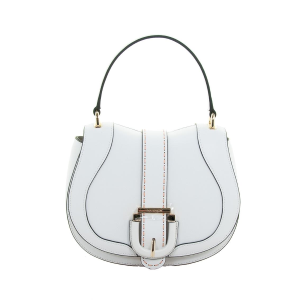BORSE CROMIA DONNA LADIES BAG MALIBU' A MANO E TRACOLLA  IN PELLE BIANCO 1405977