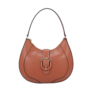 BORSE CROMIA DONNA LADIES BAG MALIBU' A MANO E TRACOLLA  IN PELLE NOCCIOLA 1405980