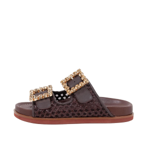 SANDALI DONNA LORENZO MARI CIABATTE PRIMULA 06 IN PELLE E RAFFIA RAFFIA TESTA MORO
