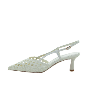 SCARPE DONNA EMANUÉLLE DECOLLETE IN PELLE INTRECCIATA OFF WHITE 451M92111W