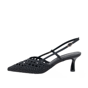 SCARPE DONNA EMANUÉLLE DECOLLETE IN PELLE INTRECCIATA BLACK 451M92111WOPK