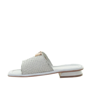 SANDALI DONNA EMANUÉLLE VEE CIABATTE VANESSA IN PELLE INTRECCIATA OFF WHITE 451M90112WO