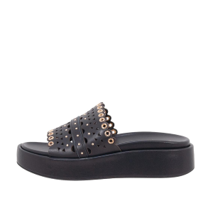 SANDALI DONNA EMANUÉLLE VEE SABOT ATTILA IN PELLE LASERATA BLACK 451M90422P146