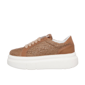 SCARPE GIO+ DONNA SNEAKER ARIA INTRECCIO RAFFIA E PELLE TORTORA ARIA50B