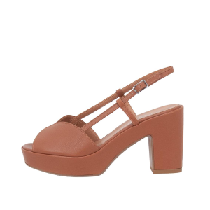 SCARPE GIANMARCO SORELLI DONNA SANDALI VERA IN PELLE MOUSSE CUOIO 1906