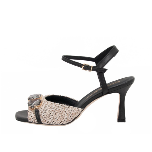 SCARPE GIANMARCO SORELLI DONNA SANDALI LARA IN PELLE E TESSUTO CHELIO MELAGE 3018