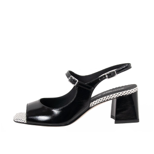 SCARPE GIANMARCO SORELLI DONNA SANDALI ROMY IN PELLE VERNICIATA VERLUX NERO 3009
