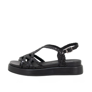 SCARPE GIANMARCO SORELLI DONNA SANDALI ARES IN PELLE INTRECCIATA BLACK 2264