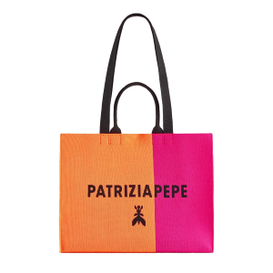 BORSE PATRIZIA PEPE DONNA SHOPPING IN TESSUTO CORAL FUCSIA 2B0122K264I2G7
