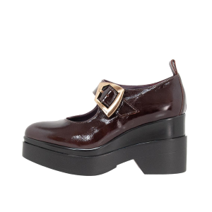 SCARPE DONNA LORENZO MARI POLLY IN PELLE EFFETTO VERNICE MOGANO POLLY08