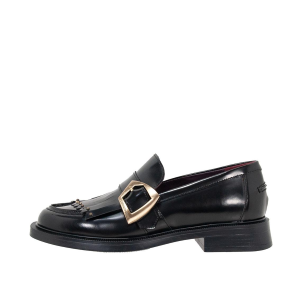 SCARPE DONNA LORENZO MARI MOCASSINO GINEVRA IN PELLE ABRASIVATA NERO GINEVRA19