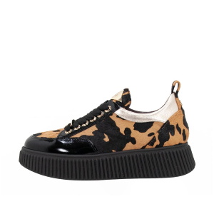 STIVALETTI DONNA LORENZO MARI SNEAKER SALLY IN CAVALLINO MUCCHINA NERO SALLY26