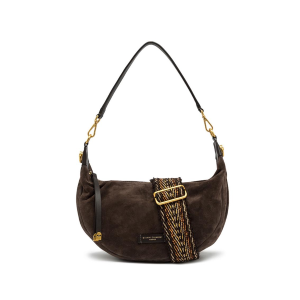 BORSE GIANNI CHIARINI DONNA AISHA IN PELLE SCAMOSCIATA A SPALLA E TRACOLLA MOKA 12050