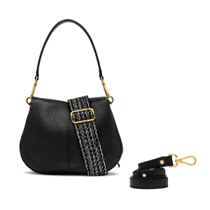 BORSE GIANNI CHIARINI DONNA TRACOLLA HELENA ROUND IN PELLE NERO 11086