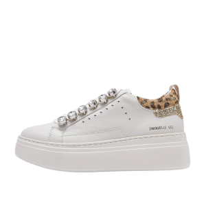SCARPE DONNA EMANUÉLLE VEE SNEAKER BICE PELLE WHITE GOLD 452P-503-17-P003CB