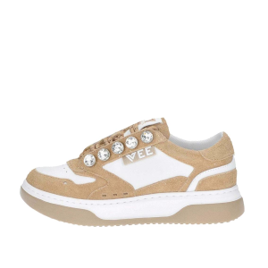 SCARPE DONNA VEE SNEAKER BEX PELLE BEIGE WHITE 452P50210