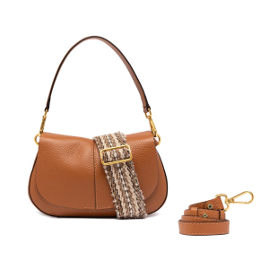 BORSE GIANNI CHIARINI DONNA TRACOLLA HELENA ROUND IN PELLE CUOIO 11088