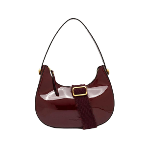 BORSE GIANNI CHIARINI DONNA BLANCHE IN PELLE EFFETTO VERNICE A MANO E TRACOLLA  WINE BERRY 11826