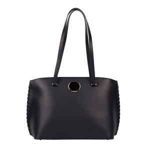 BORSE CROMIA DONNA SHOPPER LADIES BAG CLARISSA IN PELLE A SPALLA NERO 1406104NERO
