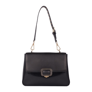 BORSE CROMIA DONNA LADIES BAG GRACE IN PELLE A SPALLA NERO 1406137