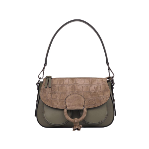 BORSE CROMIA DONNA LADIES MINI BAG ERMIONE A MANO E TRACOLLA  IN PELLE OLIVA 1406152