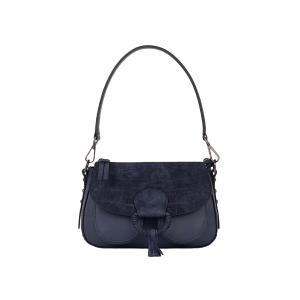 BORSE CROMIA DONNA LADIES MINI BAG ERMIONE A MANO E TRACOLLA  IN PELLE NOTTE 1406152