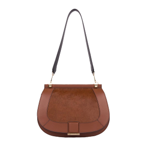 BORSE CROMIA DONNA LADIES BAG KAMALA IN PELLE E CAVALLINO A SPALLA E TRACOLLA MANDORLA 1406144