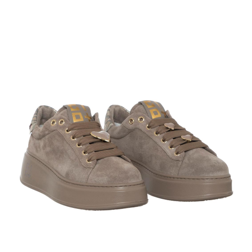 SCARPE GIO+ DONNA SNEAKER PIA PELLE SCAMOSCIATA COMBI TORTORA PIA430A