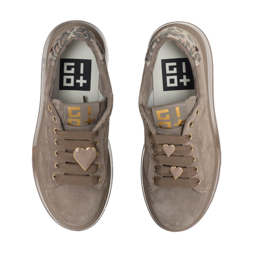SCARPE GIO+ DONNA SNEAKER PIA PELLE SCAMOSCIATA COMBI TORTORA PIA430A
