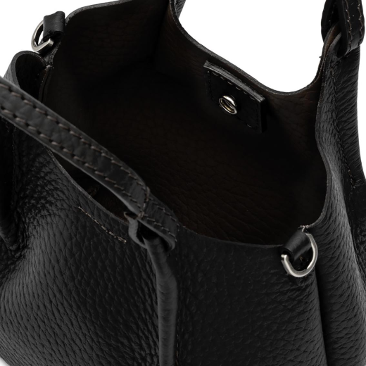 BORSE GIANNI CHIARINI DONNA MINI BAG DUA IN PELLE A MANO E TRACOLLA NERO CASTORO 9718