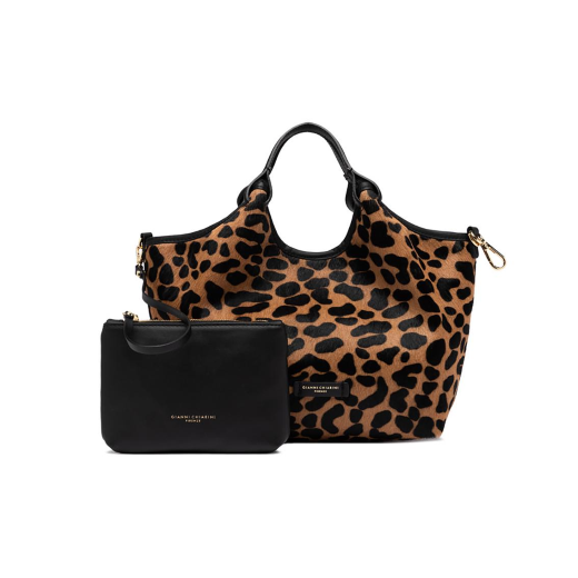 BORSE GIANNI CHIARINI DONNA DUA IN CAVALLINO A MANO E TRACOLLA LEO NERO 11109