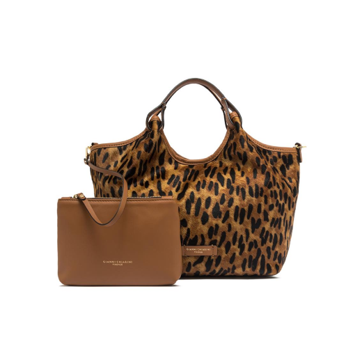 BORSE GIANNI CHIARINI DONNA DUA IN CAVALLINO A MANO E TRACOLLA LINCE CUOIO 11109