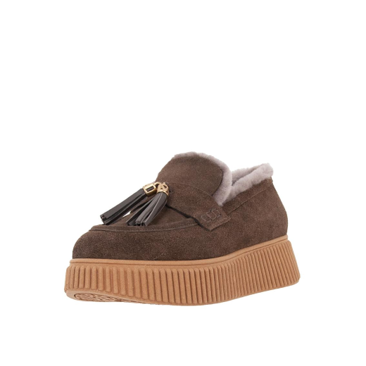 STIVALETTI DONNA LORENZO MARI SNEAKER SALLY IN PELLE SCAMOSCIATA MONTONE TESTA MORO SALLY07