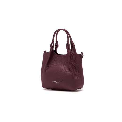 BORSE GIANNI CHIARINI DONNA MINI BAG DUA IN PELLE A MANO E TRACOLLA WINE BERRY 9718