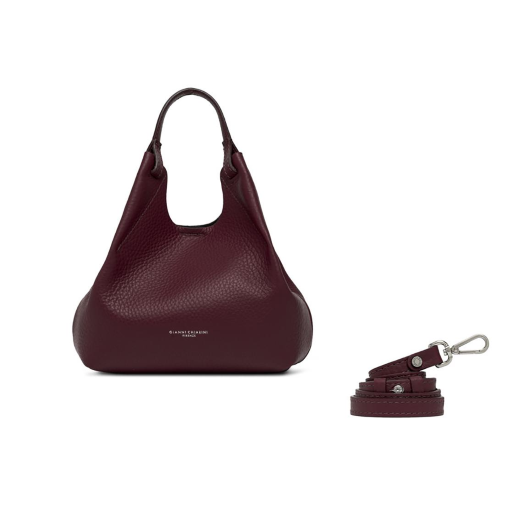 BORSE GIANNI CHIARINI DONNA DUA IN PELLE A MANO E TRACOLLA WINE BERRY 9719