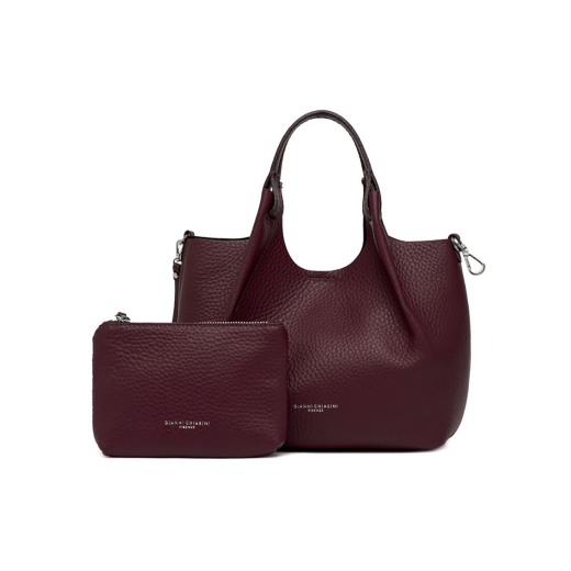 BORSE GIANNI CHIARINI DONNA DUA IN PELLE A MANO E TRACOLLA WINE BERRY 9719