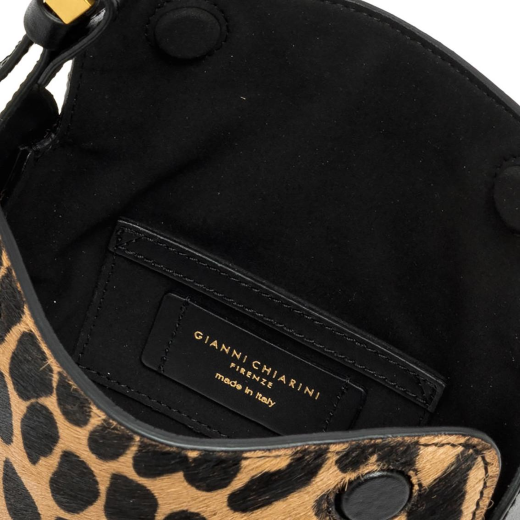 BORSE GIANNI CHIARINI DONNA MINI PENELOPE IN CAVALLINO A MANO E TRACOLLA LEO NERO BS11869