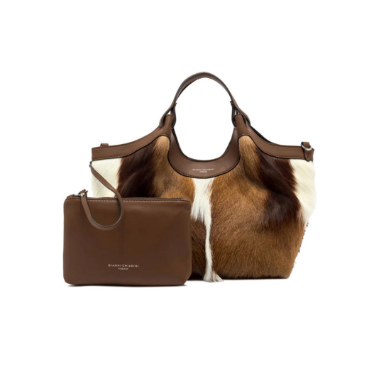 BORSE GIANNI CHIARINI DONNA DUA IN MORBIDA SAFARI A MANO E TRACOLLA NATURALE BS12019